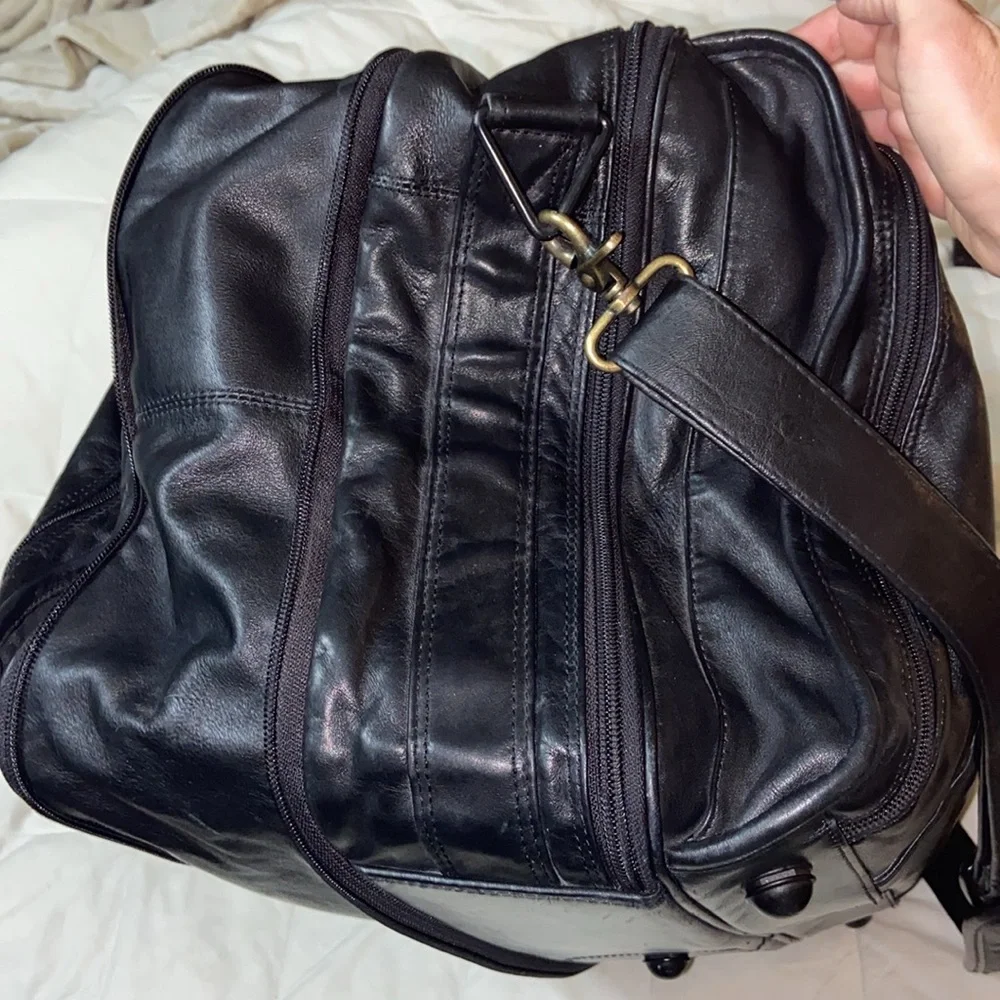 Vintage RARE TUMI Alpha Leather Duffle Bag Expandable XL Weekender Classic